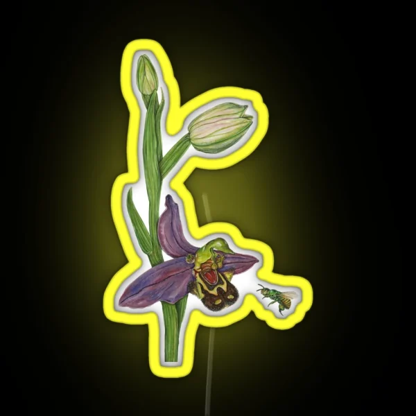 Orchid Bee And The Bee Orchid RGB Neon Sign