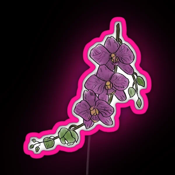 Orchid Branch Color RGB Neon Sign