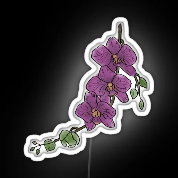 Orchid Branch Color RGB Neon Sign