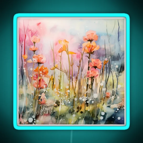 Orchid Dreams Expressive Watercolor Art For Plant RGB Neon Sign