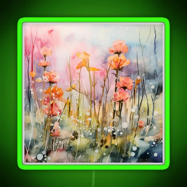 Orchid Dreams Expressive Watercolor Art For Plant RGB Neon Sign