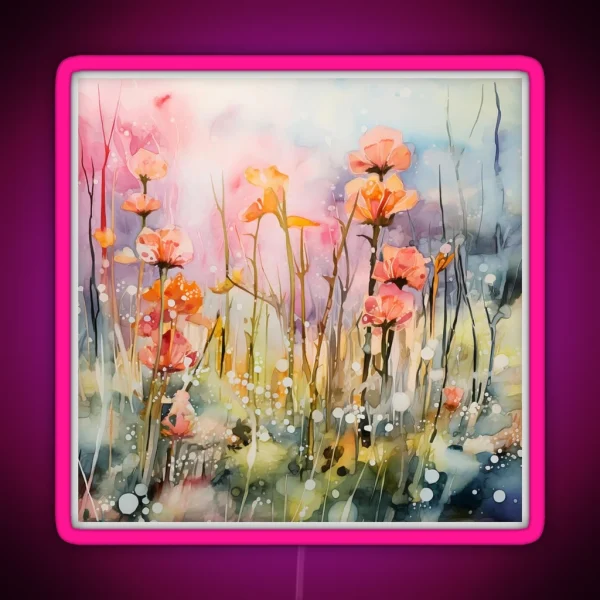 Orchid Dreams Expressive Watercolor Art For Plant RGB Neon Sign