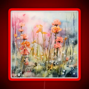 Orchid Dreams Expressive Watercolor Art For Plant Mothers RGB Neon Sign
