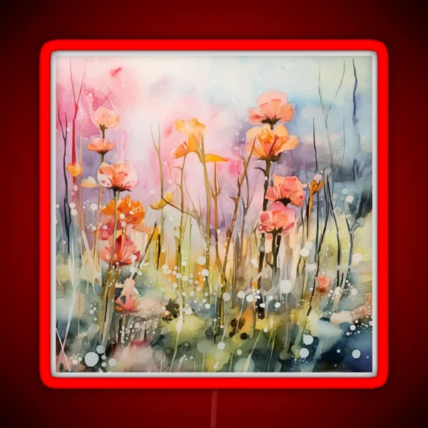 Orchid Dreams Expressive Watercolor Art For Plant RGB Neon Sign