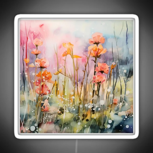 Orchid Dreams Expressive Watercolor Art For Plant RGB Neon Sign