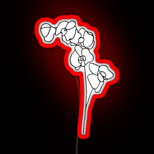 Orchid Flowers Drawing RGB Neon Sign
