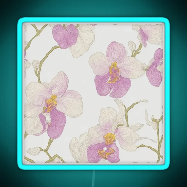 Orchid Flowers RGB Neon Sign
