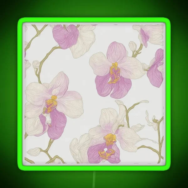 Orchid Flowers RGB Neon Sign