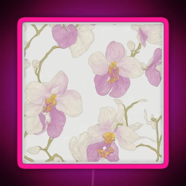 Orchid Flowers RGB Neon Sign