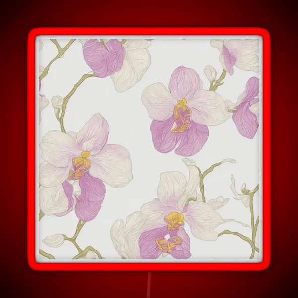 Orchid Flowers RGB Neon Sign