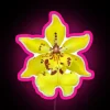 Beautiful vibrant orchid design RGB neon sign for modern decor