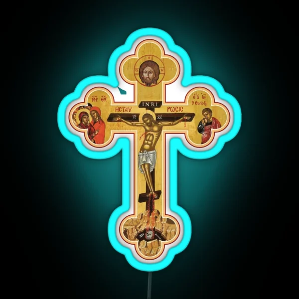 Orthodox Cross Icon RGB Neon Sign