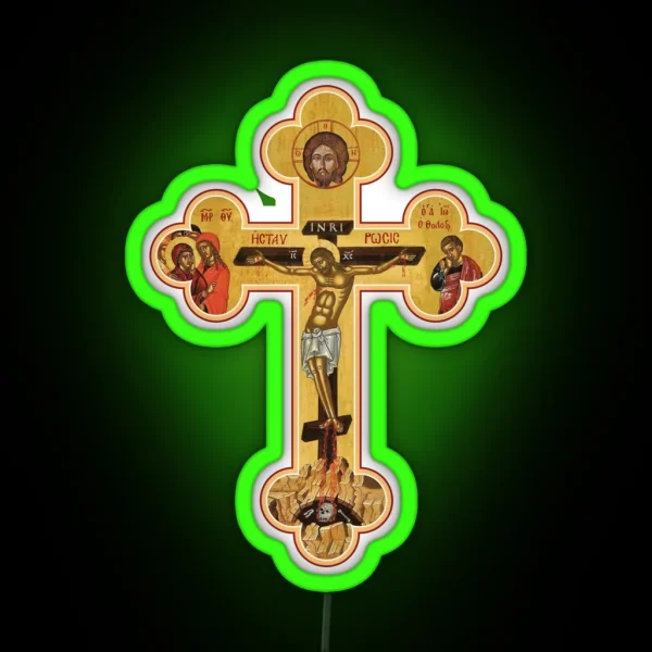 Orthodox Cross Icon RGB Neon Sign
