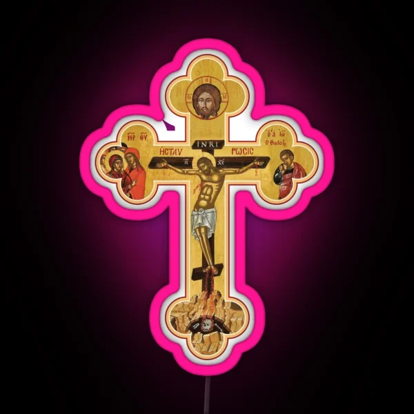 Orthodox Cross Icon RGB Neon Sign