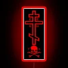 Orthodox Christian Symbol Wall Sign Featuring Adam's Skull in Neon