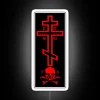 Orthodox cross with skull of Adam red RGB neon sign