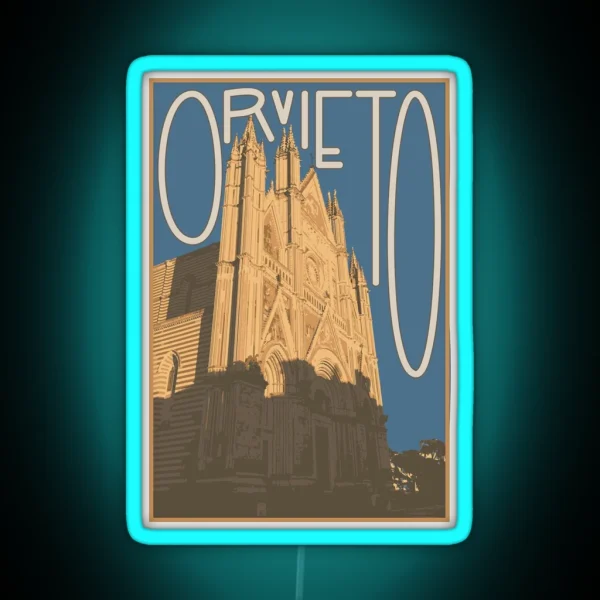 Orvieto Vintage Postcard RGB Neon Sign