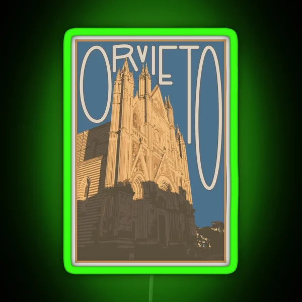 Orvieto Vintage Postcard RGB Neon Sign