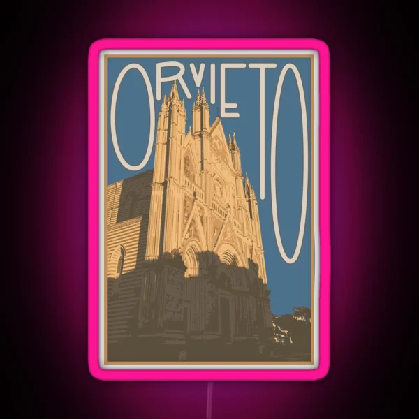 Orvieto Vintage Postcard RGB Neon Sign