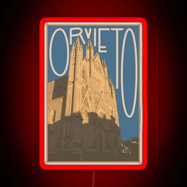 Orvieto Vintage Postcard RGB Neon Sign