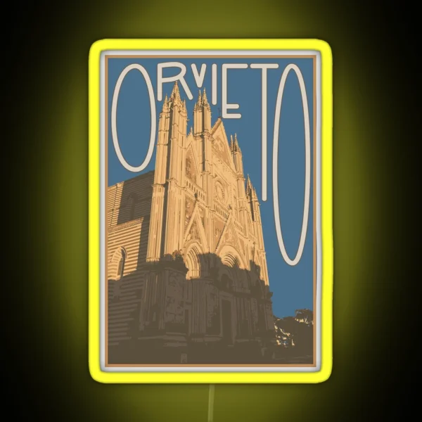 Orvieto Vintage Postcard RGB Neon Sign