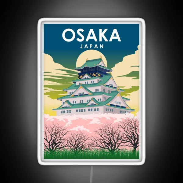 Osaka Japan Vintage Minimal Retro Travel RGB Neon Sign