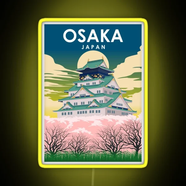 Osaka Japan Vintage Minimal Retro Travel RGB Neon Sign