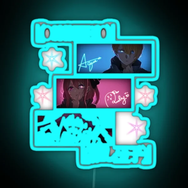 Oshi No Ko Hoshino Ai Hoshino Aqua Hoshino Ruby Anime RGB Neon Sign