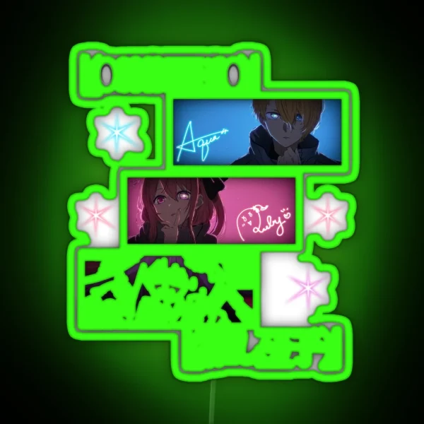 Oshi No Ko Hoshino Ai Hoshino Aqua Hoshino Ruby Anime RGB Neon Sign