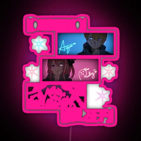 Oshi No Ko Hoshino Ai Hoshino Aqua Hoshino Ruby Anime RGB Neon Sign