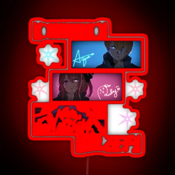 Oshi No Ko Hoshino Ai Hoshino Aqua Hoshino Ruby Anime RGB Neon Sign