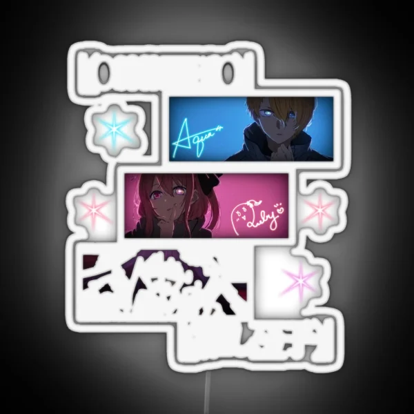 Oshi No Ko Hoshino Ai Hoshino Aqua Hoshino Ruby Anime RGB Neon Sign