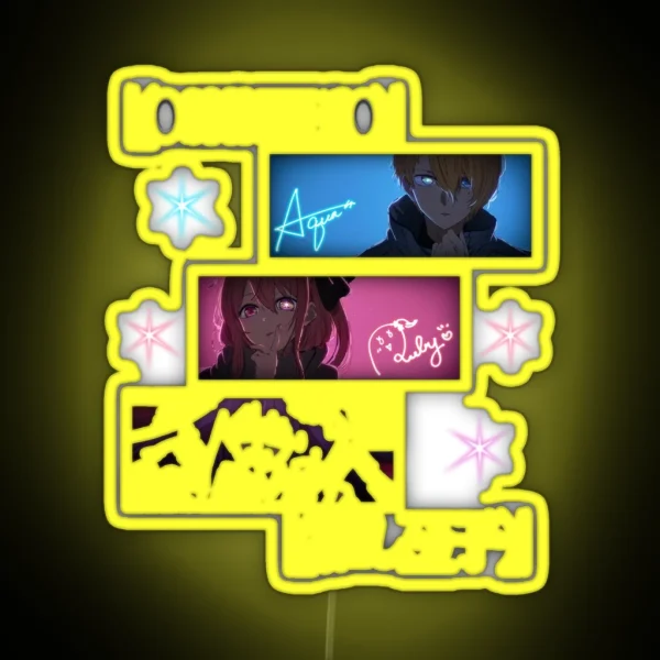 Oshi No Ko Hoshino Ai Hoshino Aqua Hoshino Ruby Anime RGB Neon Sign