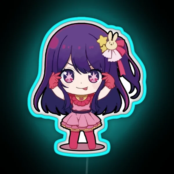Oshi No Ko Idols Child Chibi Hoshino Ai Pose RGB Neon Sign