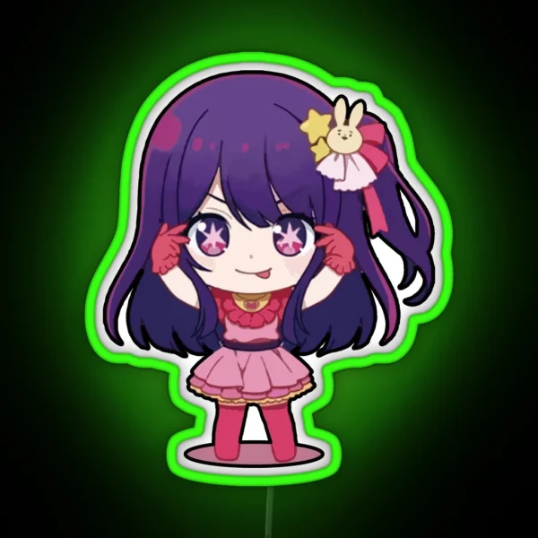 Oshi No Ko Idols Child Chibi Hoshino Ai Pose RGB Neon Sign