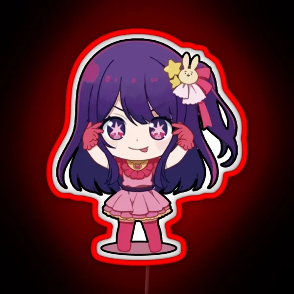 Oshi No Ko Idols Child Chibi Hoshino Ai Pose RGB Neon Sign