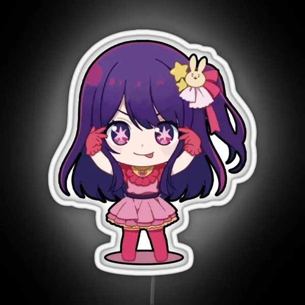 Oshi No Ko Idols Child Chibi Hoshino Ai Pose RGB Neon Sign