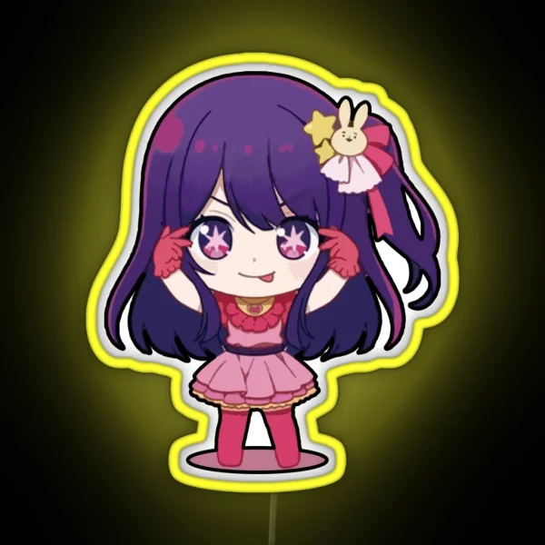 Oshi No Ko Idols Child Chibi Hoshino Ai Pose RGB Neon Sign