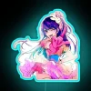 Colorful 'Oshi no Ko' themed neon sign for anime enthusiasts