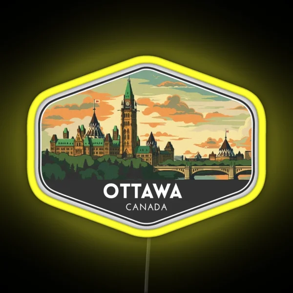 Ottawa Canada Travel Art RGB Neon Sign