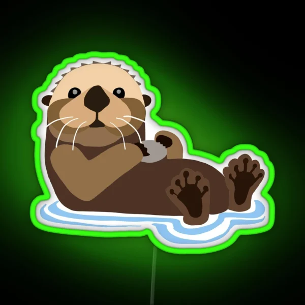 Otter Emoji RGB Neon Sign