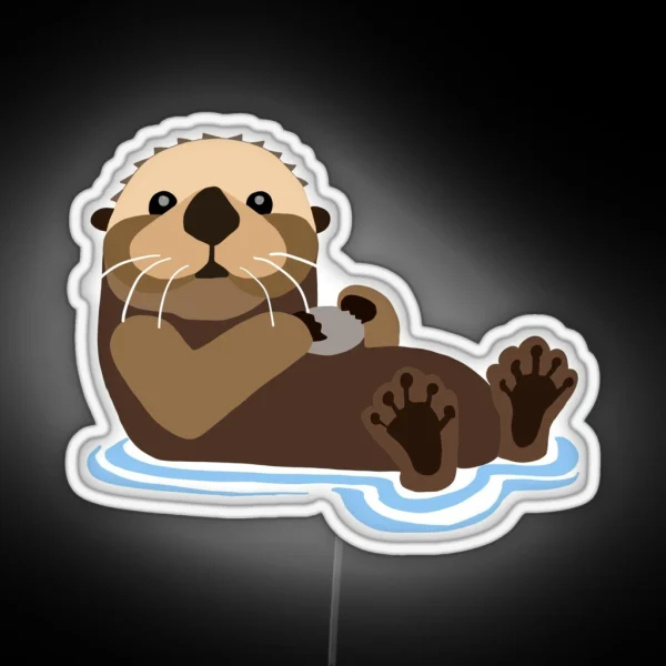 Otter Emoji RGB Neon Sign