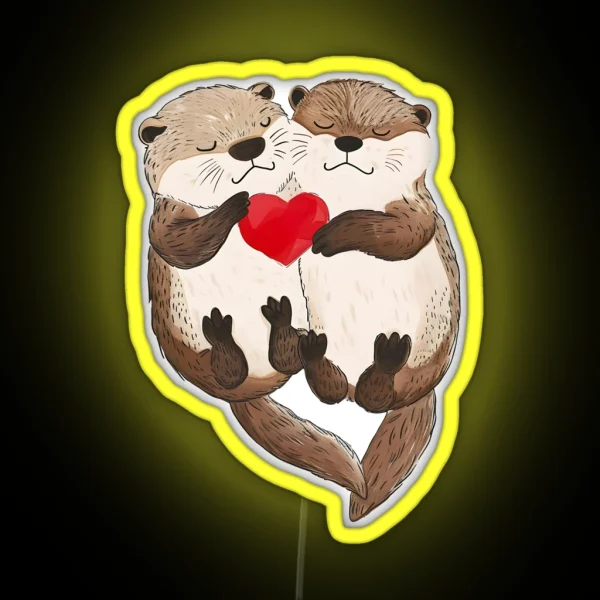 Otter In Love RGB Neon Sign