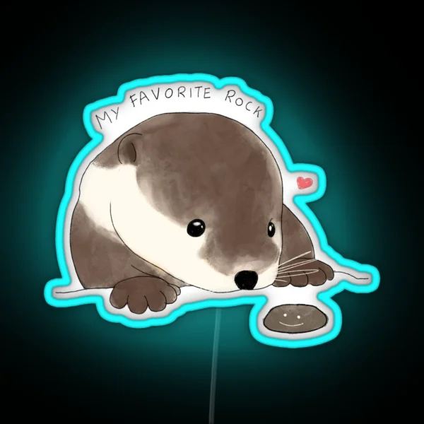 Otter S Favorite Rock RGB Neon Sign