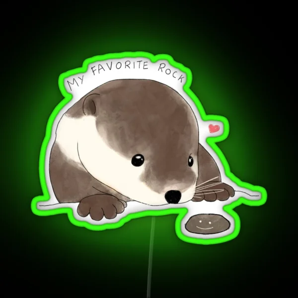 Otter S Favorite Rock RGB Neon Sign