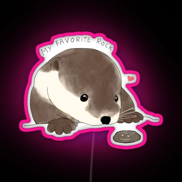 Otter S Favorite Rock RGB Neon Sign