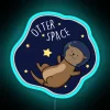 Amusing Otter Astronaut Adventure in Outer Space RGB Neon Sign