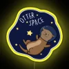 RGB Neon Sign with Humorous Otter in Space Astronaut Design