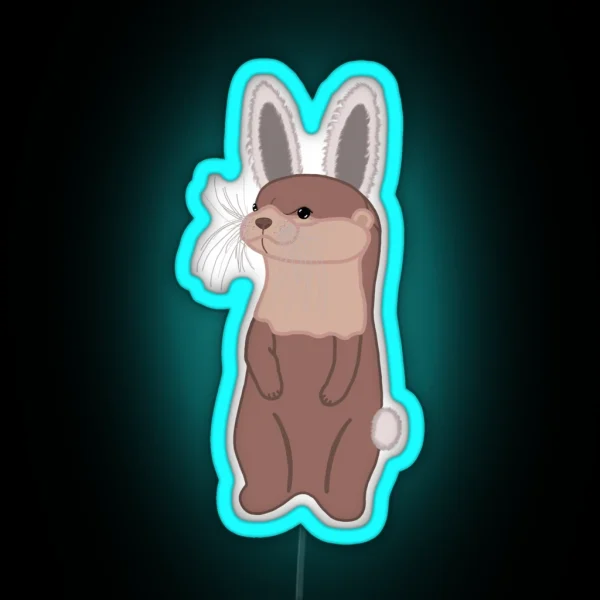 Otterly Adorable Bunny RGB Neon Sign