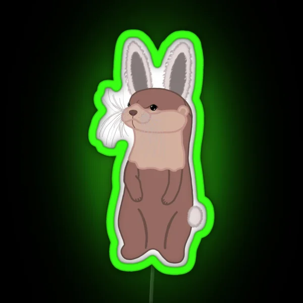 Otterly Adorable Bunny RGB Neon Sign